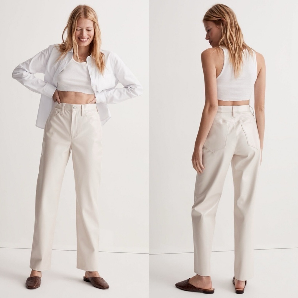 NWT Madewell The Perfect Vintage Straight Pant: Faux Leather Edition